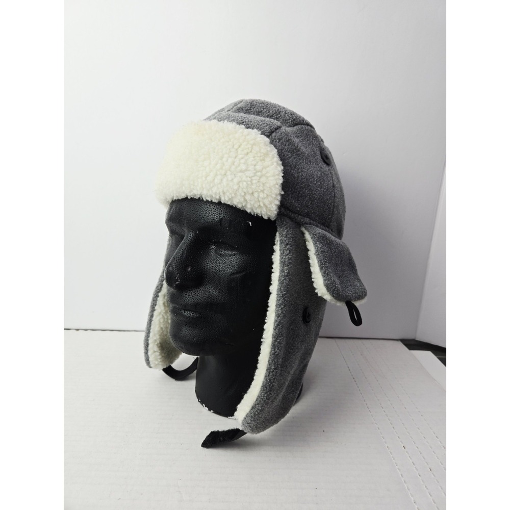Winter Hat Kids Broner NWT fur trapper gray size 6-10 years fleece